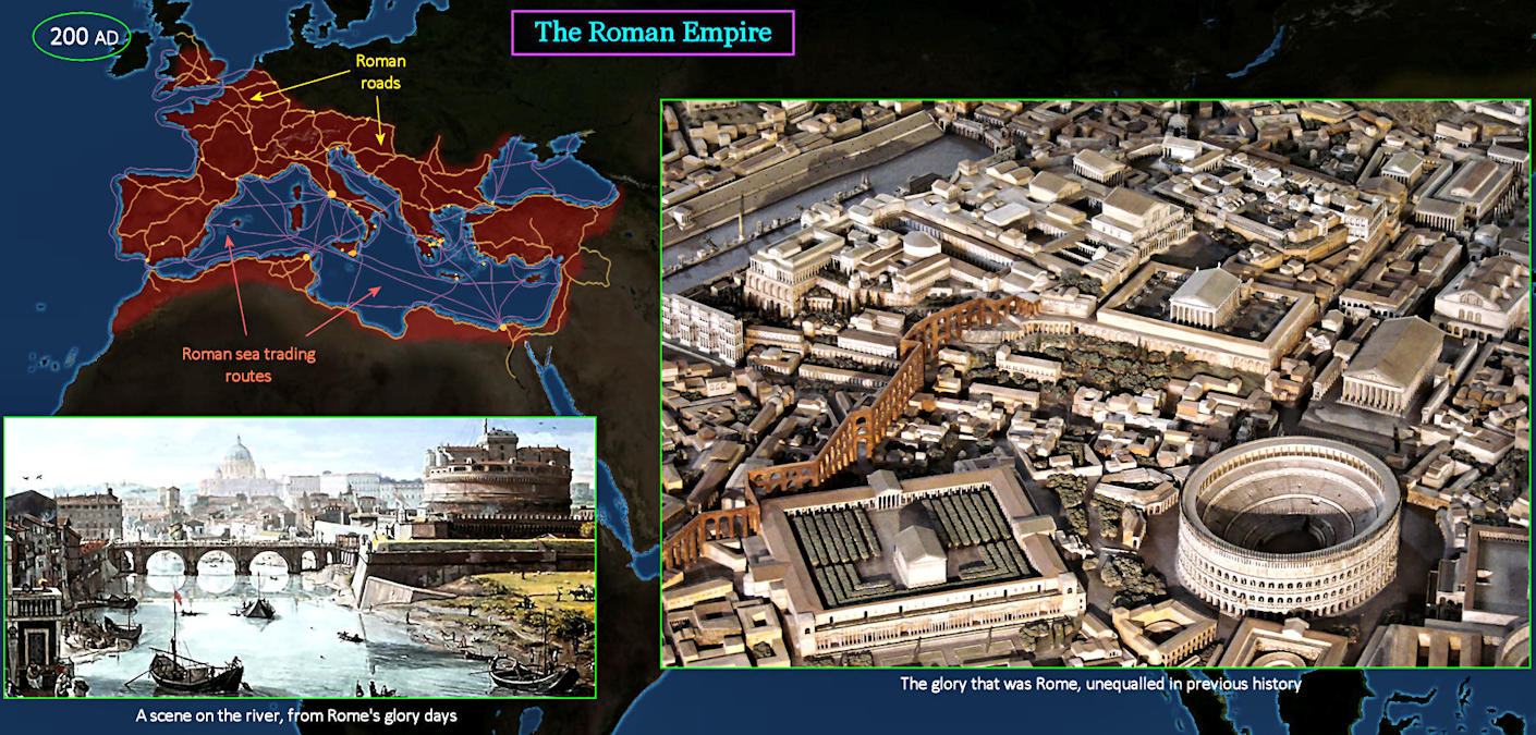 Roman Empire, 200 AD map
